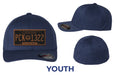 Pack 1322 Youth Leather Patch Cap — Navy