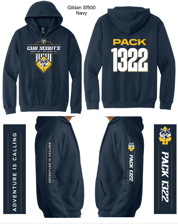 Pack 1322 Adult Softstyle Hoodie — Navy