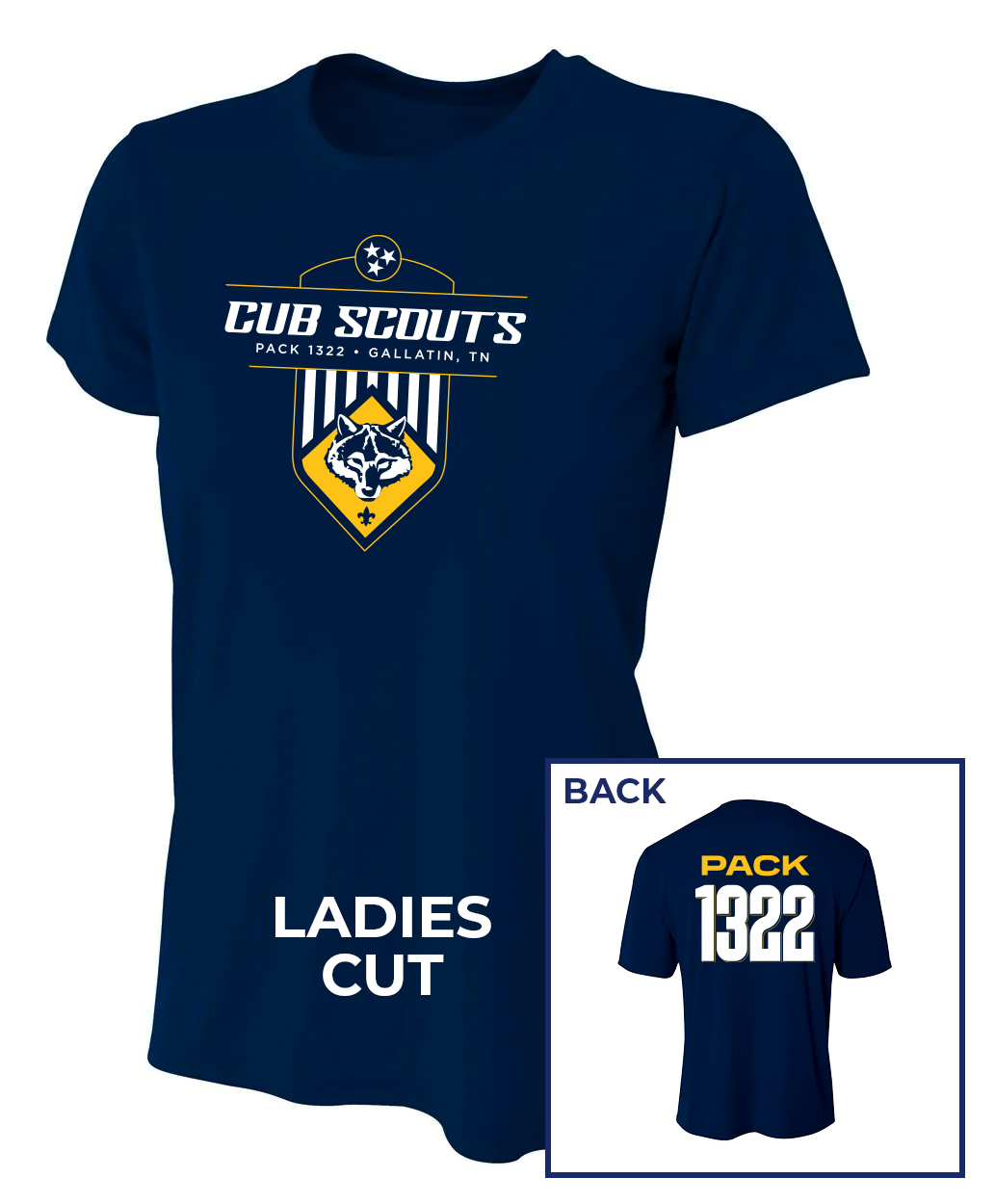 Pack 1322 Ladies Dri-Fit Short Sleeve Tee — Navy