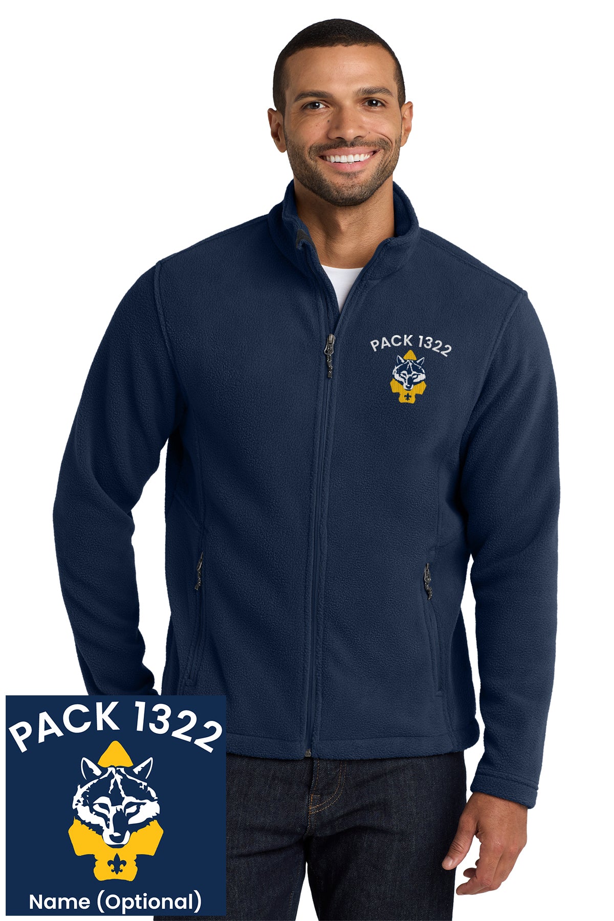 Pack 1322 Adult Value Fleece Full-Zip — Navy