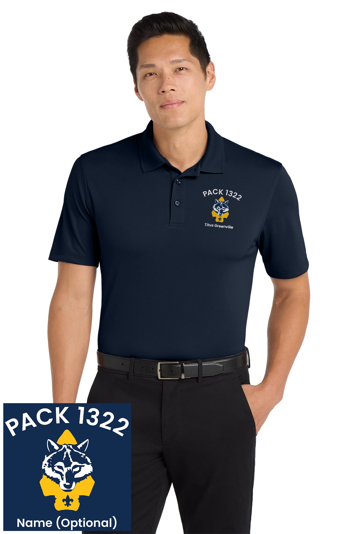 Pack 1322 Adult Dry-Zone UV Micro-Mesh Polo — Navy